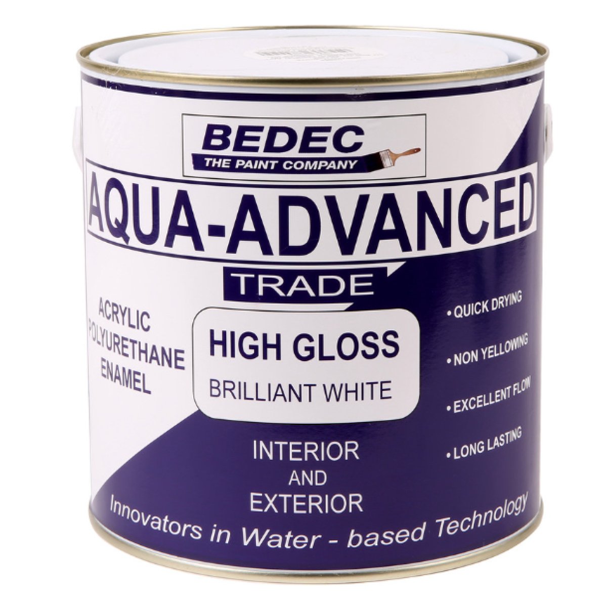 Bedec Aqua Advanced High Gloss Paint Brilliant White 2.5L