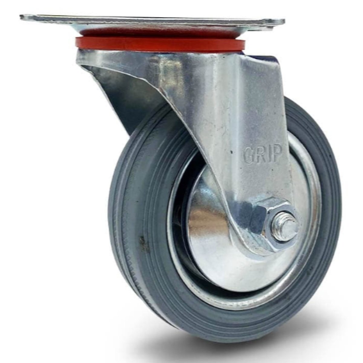 Grip 43052 75mm (2.95 in) 50kg Grey Rubber Moulded Steel Core Swivel Castor