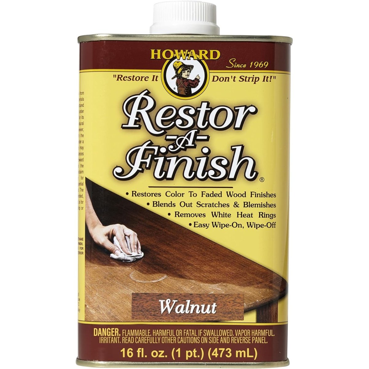 HOWARD Products RF3016 Restor-A-Finish, 16 oz, Walnut