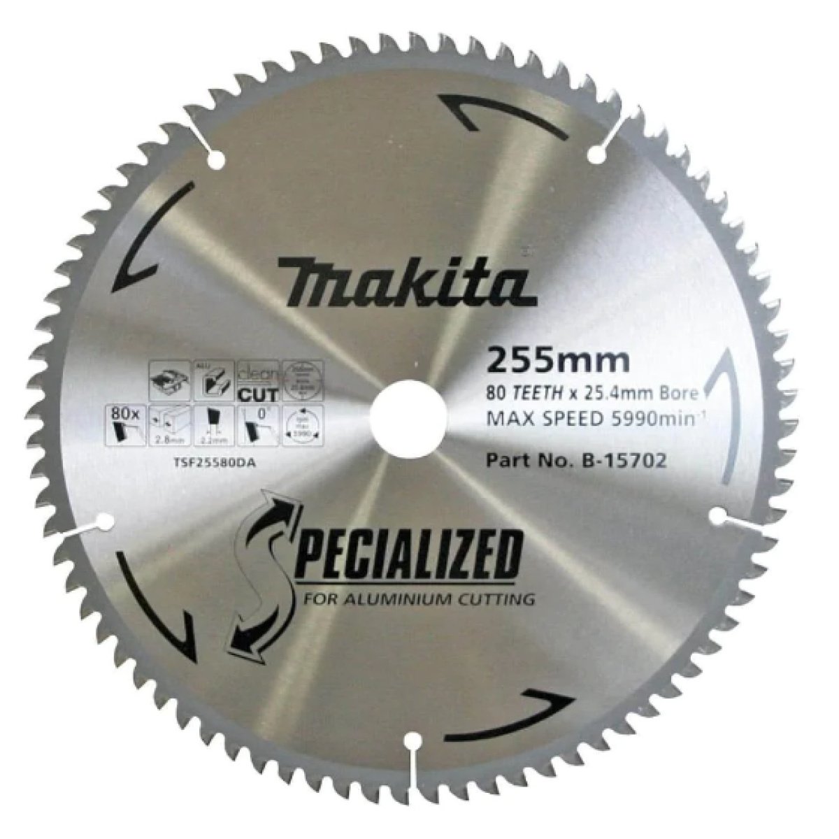Makita B-15693 355mm (13.98 in) x 25.4mm (1.00 in) x 100T Aluminium Saw Blade