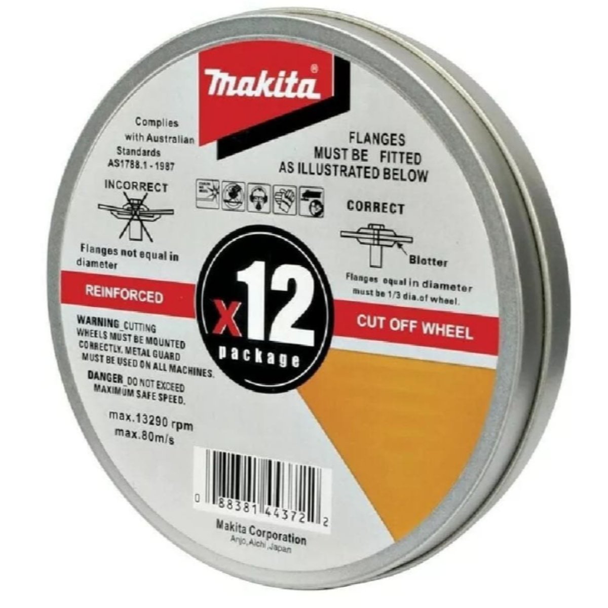 Makita D-20535-12 12 Pack 125mm (4.92 in) x 1.2mm (0.05 in) INOX Steel & Stainless Steel Cut Off Discs