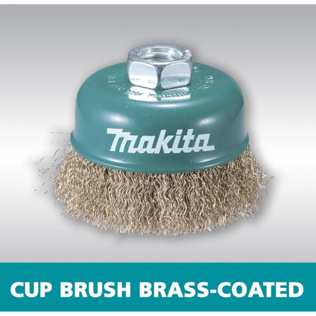 Makita D-55354 75mm (2.95 in) x M14 Brass Coated Crimped Cup Wire Wheel Brush
