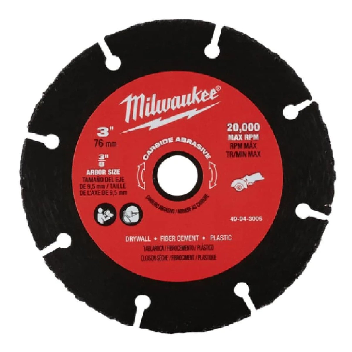 Milwaukee 49943005 76mm (3″) Carbide Abrasive Cut Off Wheel