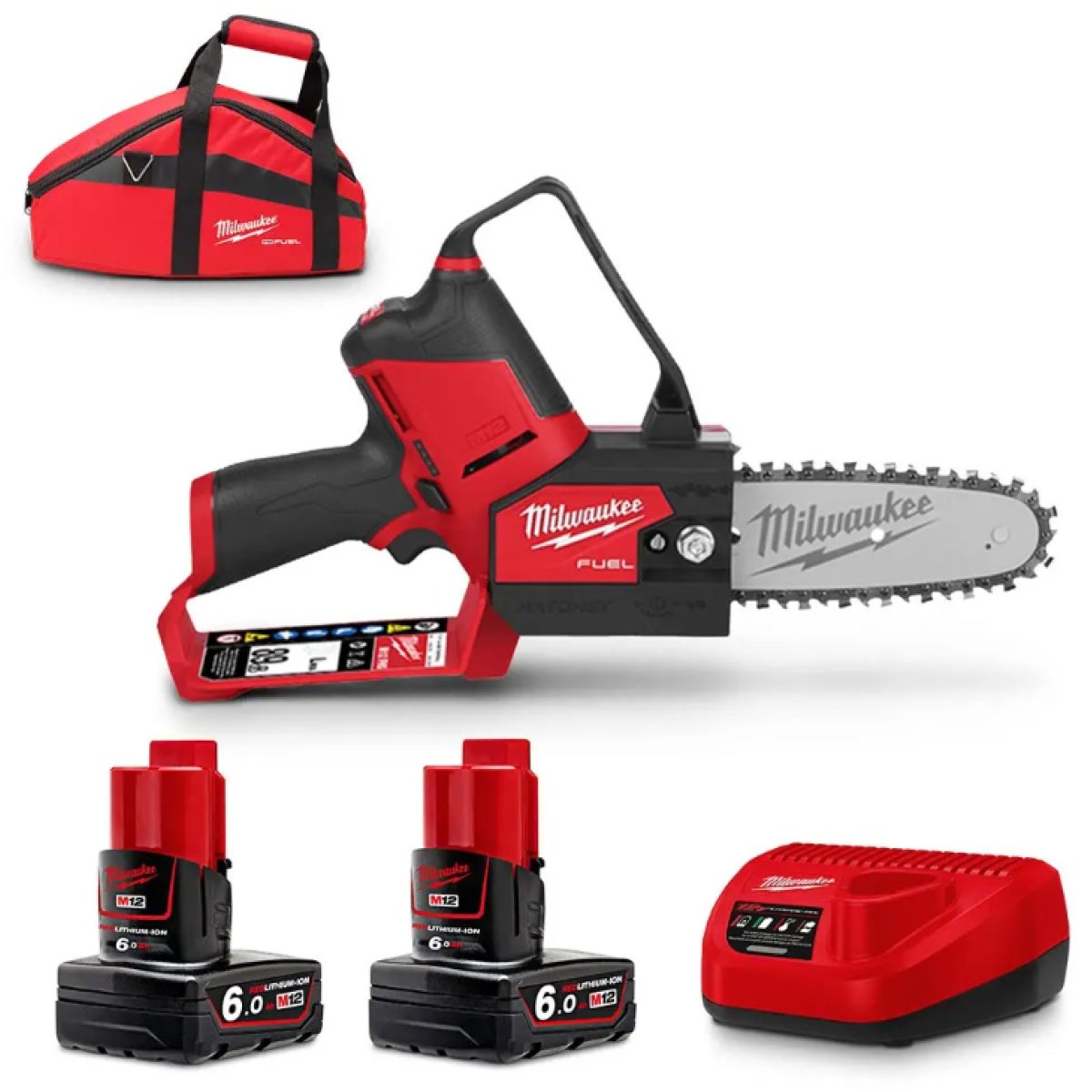 MILWAUKEE FUEL HATCHET 12V BRUSHLESS 2 X 6.0AH 6″ (152MM) PRUNING SAW KIT
