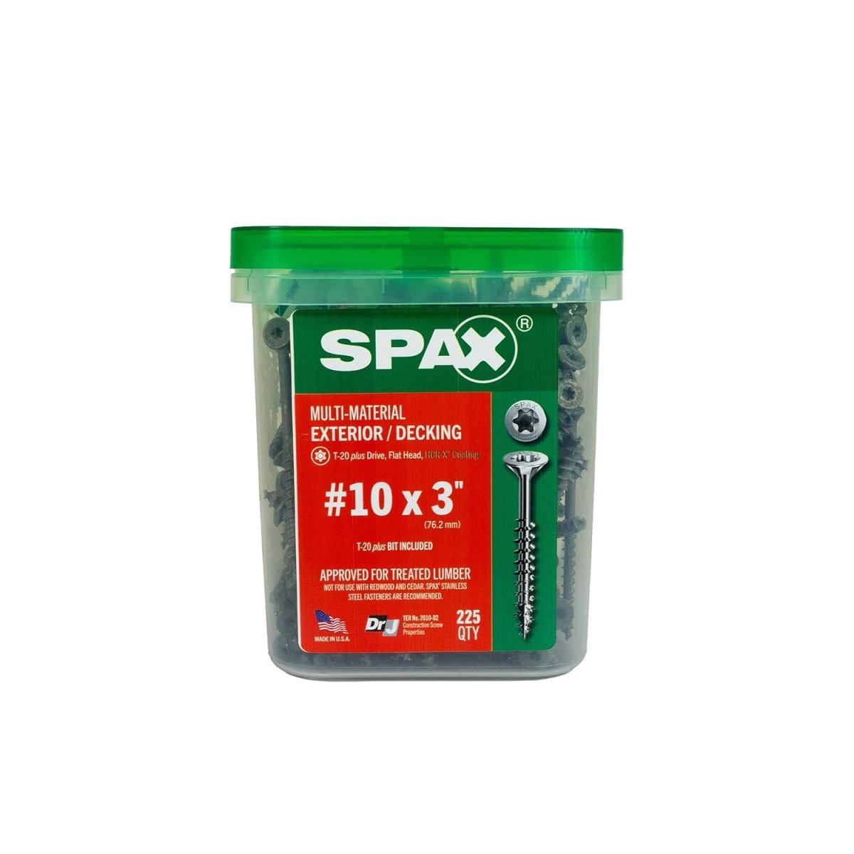 SPAX #10 x 3″ Exterior Flat Head Construction Screws