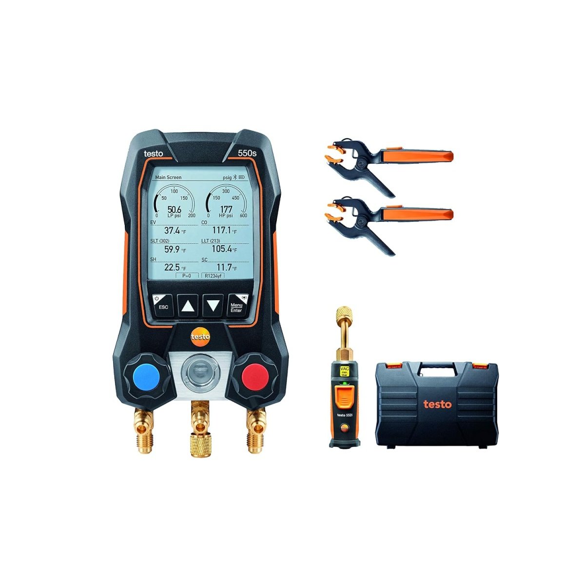 Testo 550s AC Manifold Gauge Set Manifold Gauges HVAC