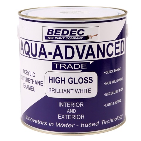 Bedec Aqua Advanced High Gloss Paint Brilliant White 2.5L