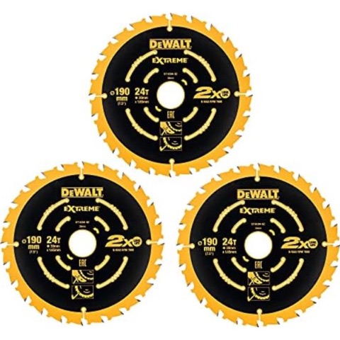 DEWALT Circular saw blades 3-piece pack 190 x 30, DT10399-QZ