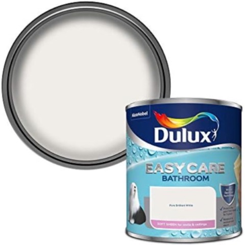Dulux 500001 Easycare Bathroom Soft Sheen Emulsion Paint For Walls And Ceilings – Pure Brilliant White