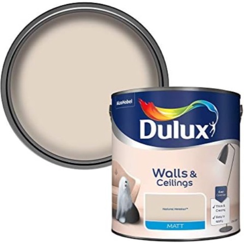 Dulux 500006 Matt Emulsion Paint For Walls And Ceilings – Natural Hessian 2.5L