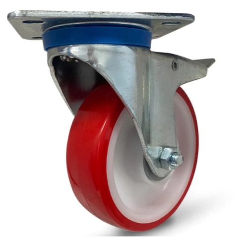 Grip 41990 100mm (3.94 in) 150kg Poly Moulded Poly Core Swivel Castor with Brake