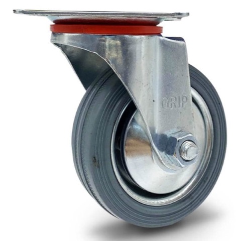 Grip 43052 75mm (2.95 in) 50kg Grey Rubber Moulded Steel Core Swivel Castor