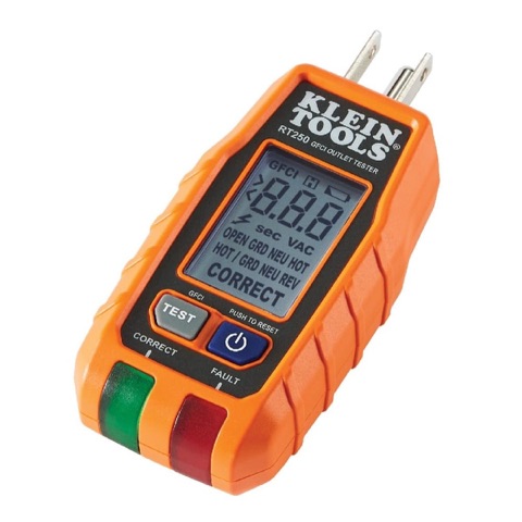 KLEIN TOOLS RT250 GFCI Outlet Tester with LCD Display