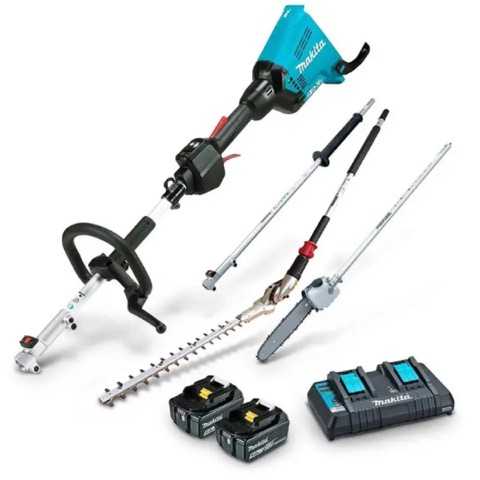 MAKITA 36V 2 X 5.0AH BRUSHLESS MULTI-FUNCTION POWERHEAD, POLE SAW & HEDGE TRIMMER KIT
