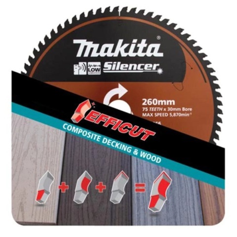 Makita E-07266 260mm (10.24 in) 75T Efficut Composite Saw Blade