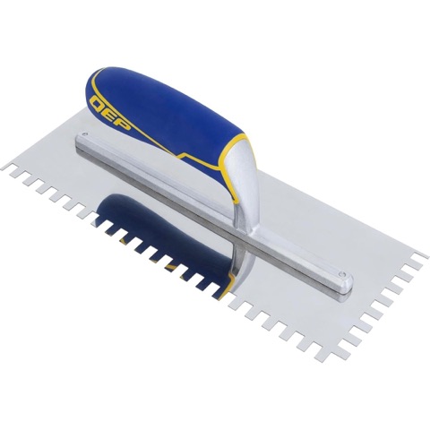 QEP Comfort Grip Stainless Steel Trowel Square-Notch 1/4″