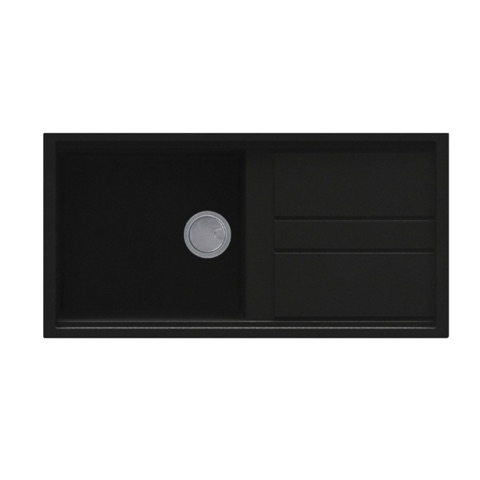 Reginox Best Reversible Composite Kitchen Sink & Drainer Single Bowl Black