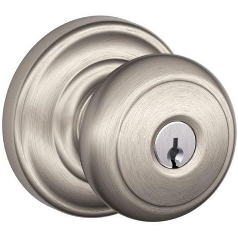 SCHLAGE F51A AND 619 Andover Knob with Andover Trim Keyed