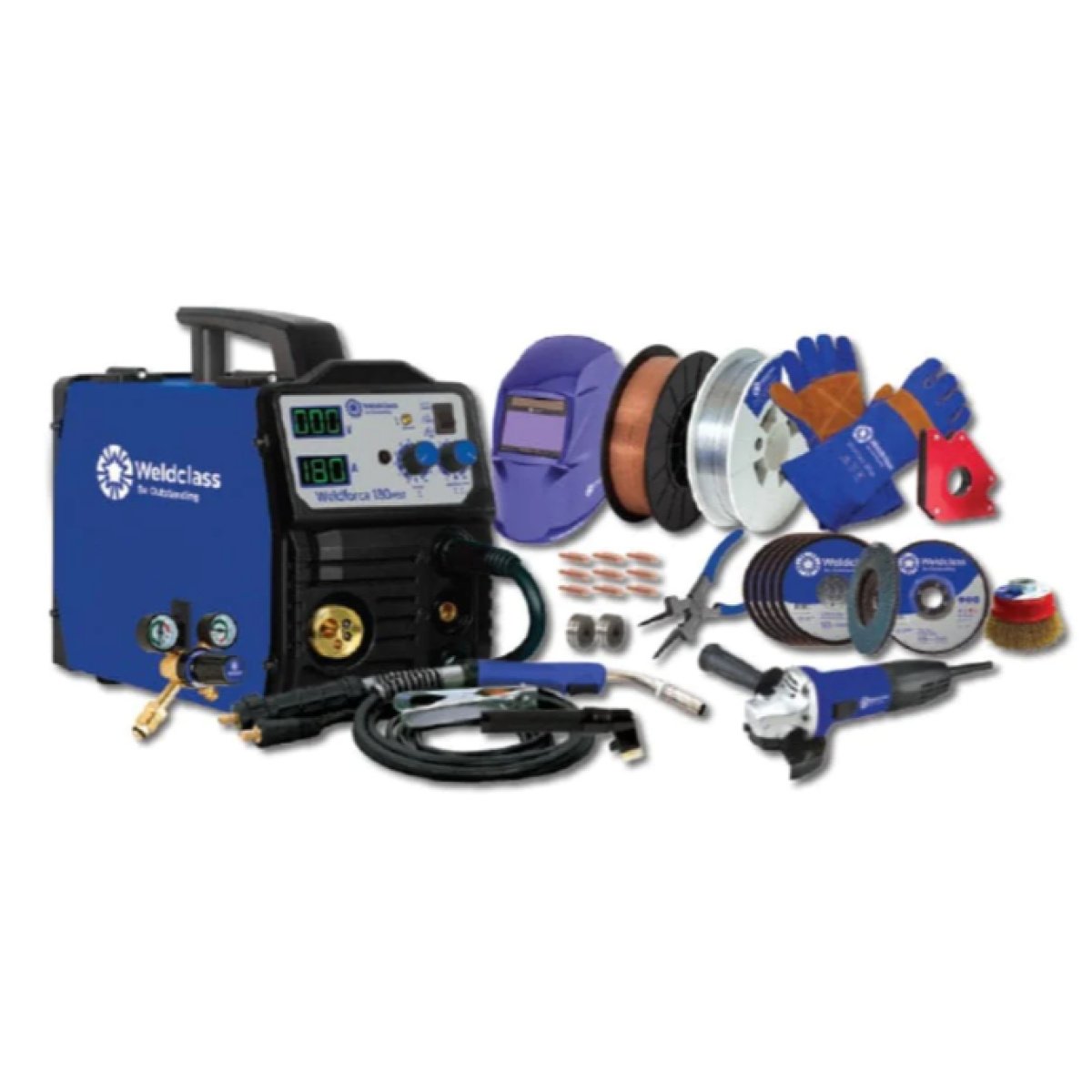 Weldclass WC-180MSTTK MIG/STICK/TIG 10A Tradies Welder Kit